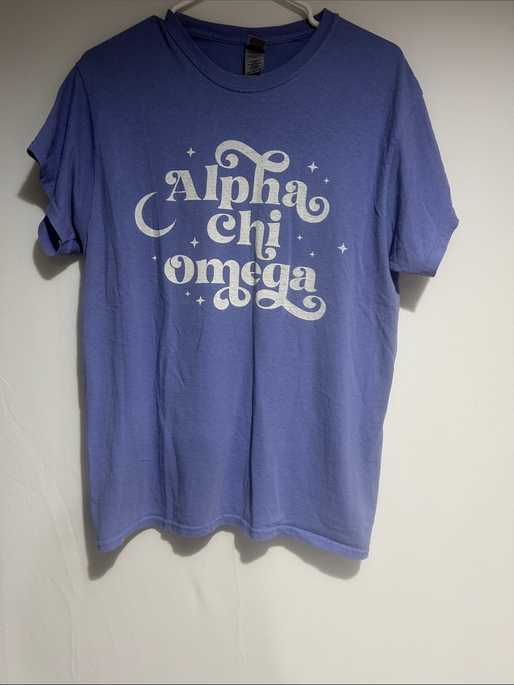Gildan Lavender Alpha Chi Omega Short Sleeve Graphic Tee